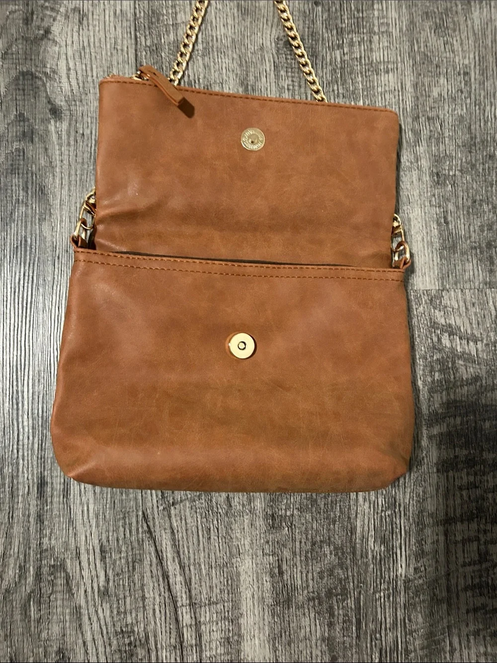 Amazon Brown Crossbody Bag with Gold Chain